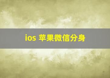 ios 苹果微信分身